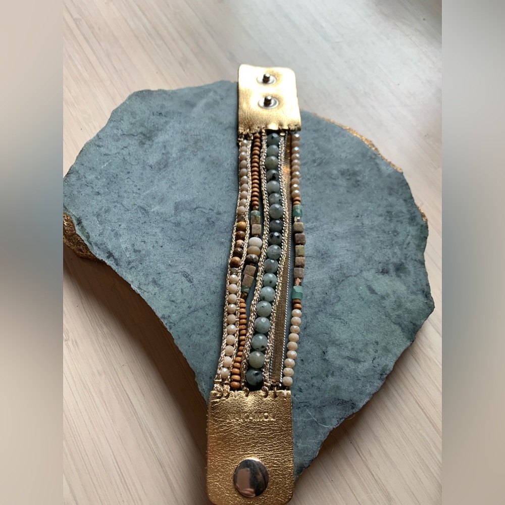 Nakamol Multi-Row Beaded Leather Bracelets